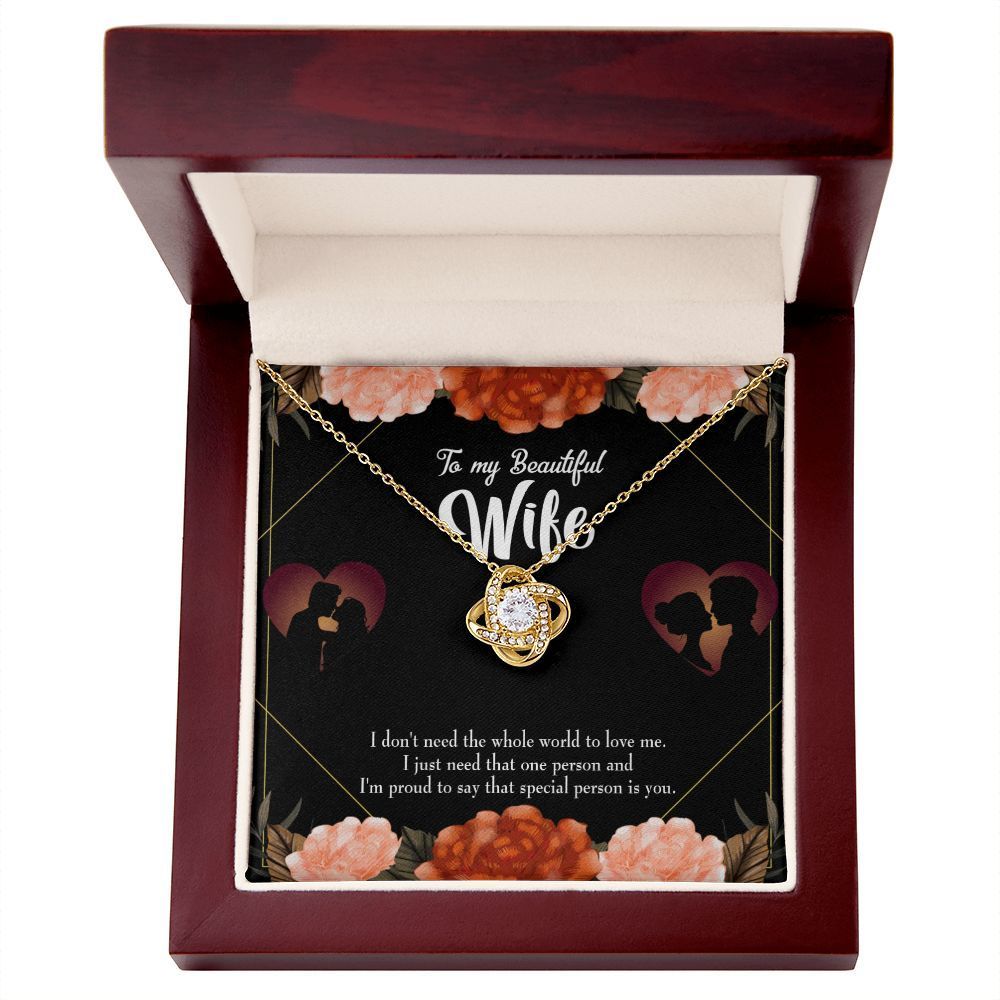 To My Wife Special Person Infinity Knot Necklace Message Card 90$